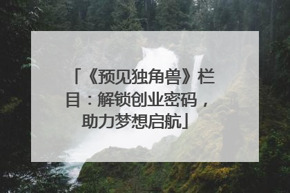 《预见独角兽》栏目：解锁创业密码，助力梦想启航