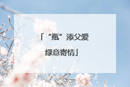 “瓶”添父爱 绿意寄情