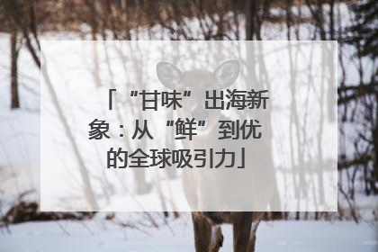 “甘味”出海新象：从“鲜”到优的全球吸引力
