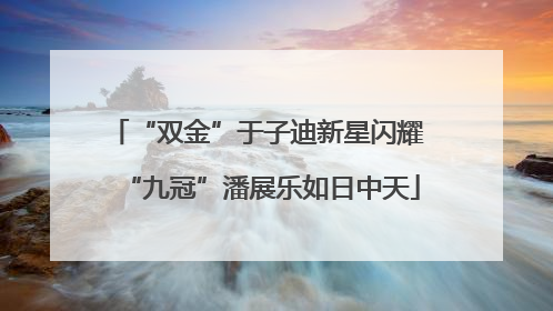 “双金”于子迪新星闪耀 “九冠”潘展乐如日中天