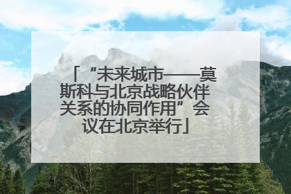 “未来城市——莫斯科与北京战略伙伴关系的协同作用”会议在北京举行