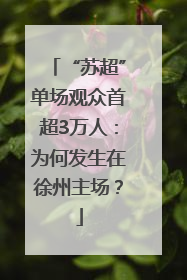“苏超”单场观众首超3万人：为何发生在徐州主场？