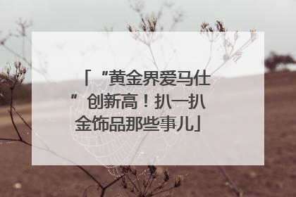 “黄金界爱马仕”创新高！扒一扒金饰品那些事儿