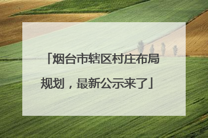 烟台市辖区村庄布局规划，最新公示来了