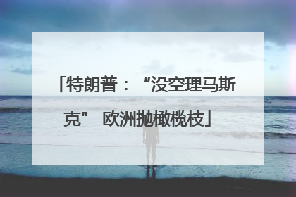 特朗普：“没空理马斯克” 欧洲抛橄榄枝