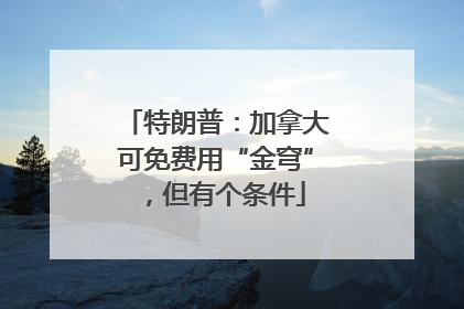 特朗普：加拿大可免费用“金穹”，但有个条件