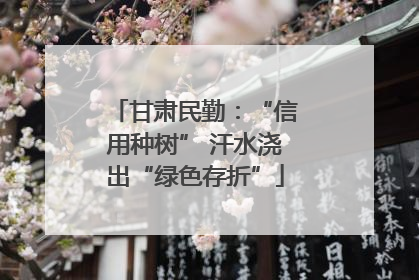 甘肃民勤：“信用种树” 汗水浇出“绿色存折”
