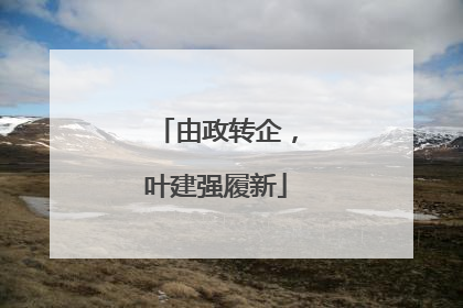 由政转企，叶建强履新