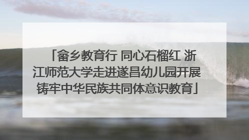 畲乡教育行 同心石榴红 浙江师范大学走进遂昌幼儿园开展铸牢中华民族共同体意识教育