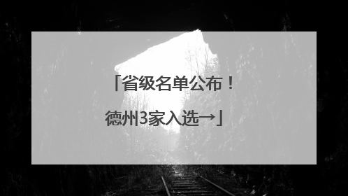 省级名单公布！德州3家入选→