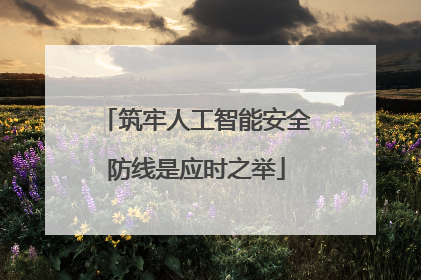 筑牢人工智能安全防线是应时之举