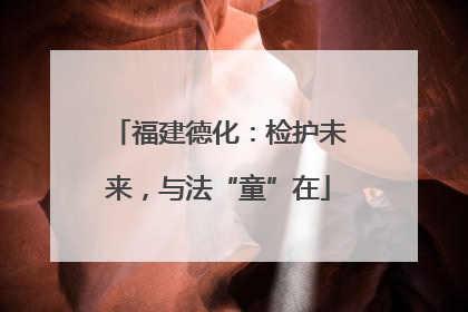 福建德化：检护未来，与法“童”在