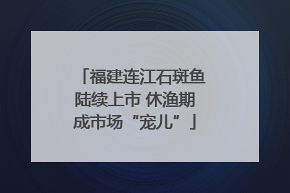 福建连江石斑鱼陆续上市 休渔期成市场“宠儿”