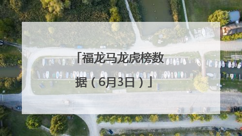 福龙马龙虎榜数据（6月3日）