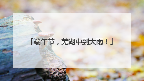 端午节，芜湖中到大雨！