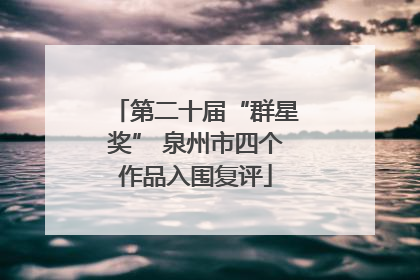 第二十届“群星奖” 泉州市四个作品入围复评