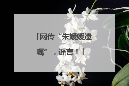 网传“朱媛媛遗嘱”，谣言！