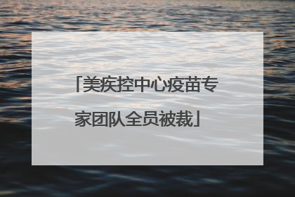 美疾控中心疫苗专家团队全员被裁