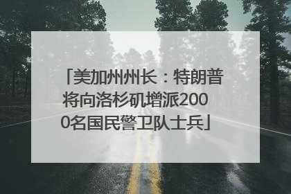美加州州长：特朗普将向洛杉矶增派2000名国民警卫队士兵