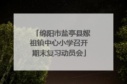 绵阳市盐亭县嫘祖镇中心小学召开期末复习动员会