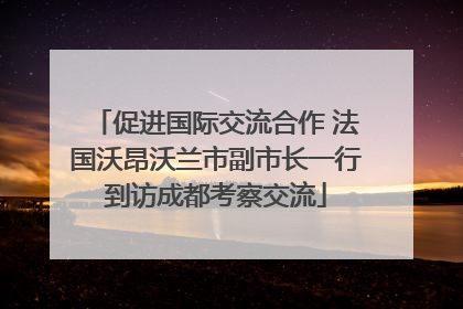 促进国际交流合作 法国沃昂沃兰市副市长一行到访成都考察交流