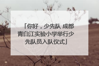 你好，少先队 成都青白江实验小学举行少先队员入队仪式