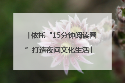 依托“15分钟阅读圈”打造夜间文化生活