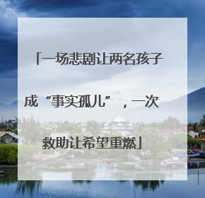 一场悲剧让两名孩子成“事实孤儿”，一次救助让希望重燃