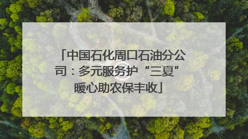 中国石化周口石油分公司：多元服务护“三夏” 暖心助农保丰收