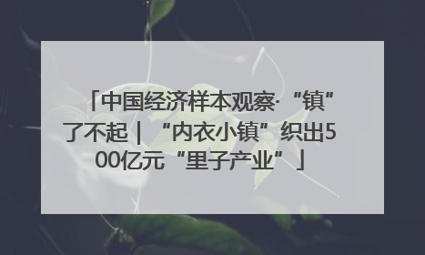 中国经济样本观察·“镇”了不起｜“内衣小镇”织出500亿元“里子产业”