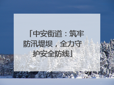 中安街道：筑牢防汛堤坝，全力守护安全防线