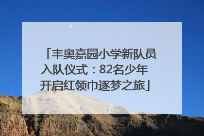 丰奥嘉园小学新队员入队仪式：82名少年开启红领巾逐梦之旅