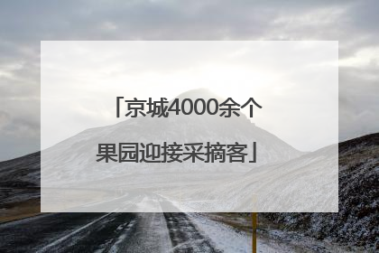 京城4000余个果园迎接采摘客