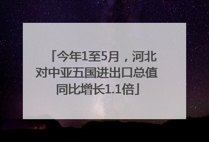 今年1至5月，河北对中亚五国进出口总值同比增长1.1倍