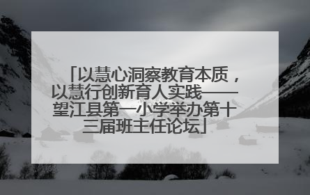 以慧心洞察教育本质，以慧行创新育人实践——望江县第一小学举办第十三届班主任论坛