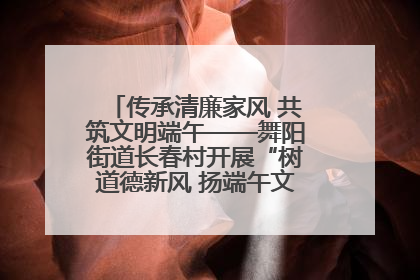 传承清廉家风 共筑文明端午——舞阳街道长春村开展“树道德新风 扬端午文化”主题活动