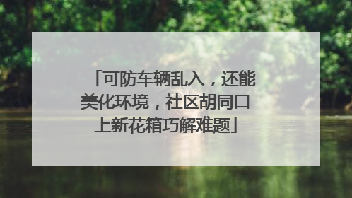 可防车辆乱入，还能美化环境，社区胡同口上新花箱巧解难题