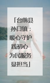 台前县孙口镇：暖心守护践初心 为民服务显担当