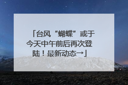 台风“蝴蝶”或于今天中午前后再次登陆！最新动态→