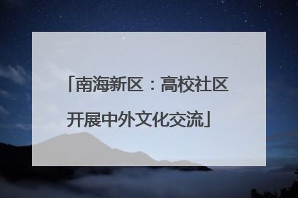 南海新区：高校社区开展中外文化交流