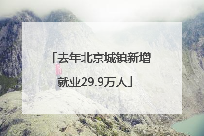去年北京城镇新增就业29.9万人