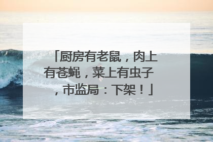 厨房有老鼠，肉上有苍蝇，菜上有虫子，市监局：下架！