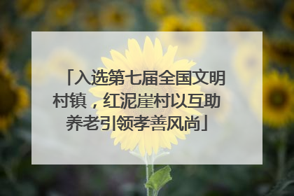 入选第七届全国文明村镇，红泥崖村以互助养老引领孝善风尚