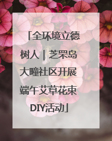 全环境立德树人｜芝罘岛大疃社区开展端午艾草花束DIY活动
