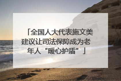 全国人大代表施文美建议让司法保障成为老年人“暖心护盾”