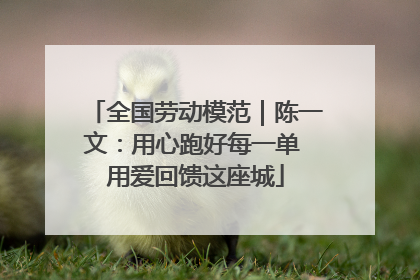 全国劳动模范｜陈一文：用心跑好每一单 用爱回馈这座城