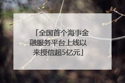 全国首个海事金融服务平台上线以来授信超5亿元