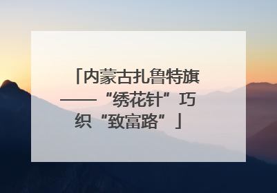 内蒙古扎鲁特旗——“绣花针”巧织“致富路”