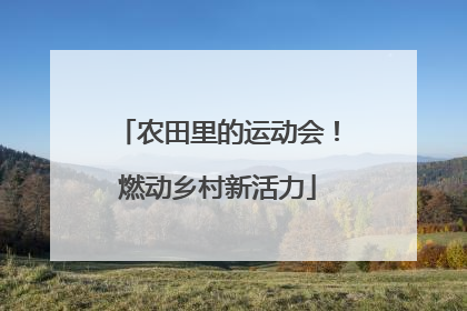 农田里的运动会！燃动乡村新活力