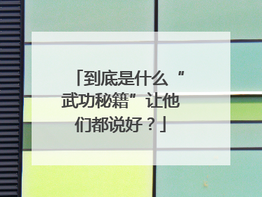 到底是什么“武功秘籍”让他们都说好？